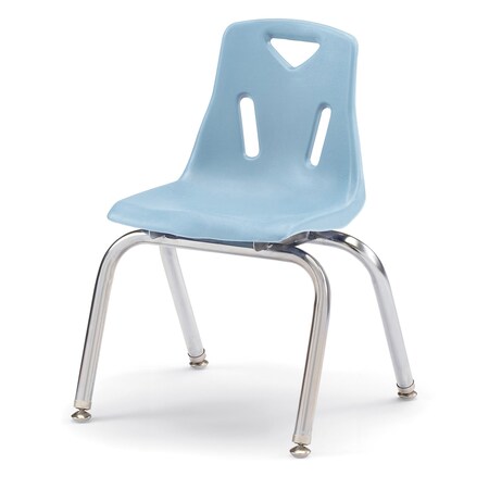 Jonti-Craft Berries Stacking Chair with Chrome-Plated Legs, 14 in. Ht, Coastal Blue 8144JC1131